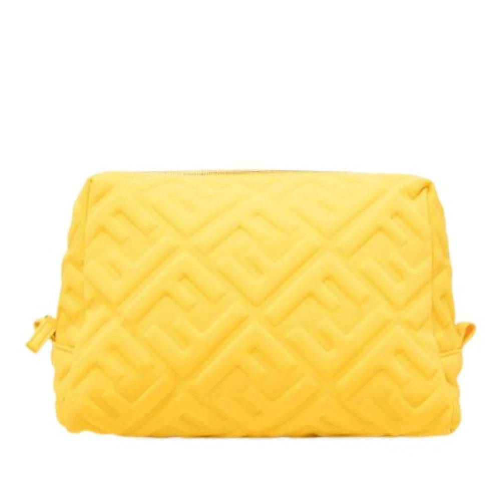 Fendi Vintage Pre-owned Embossed Nylon Pouch - Vintage - Dame - Gul - ONE SIZE - Nylon