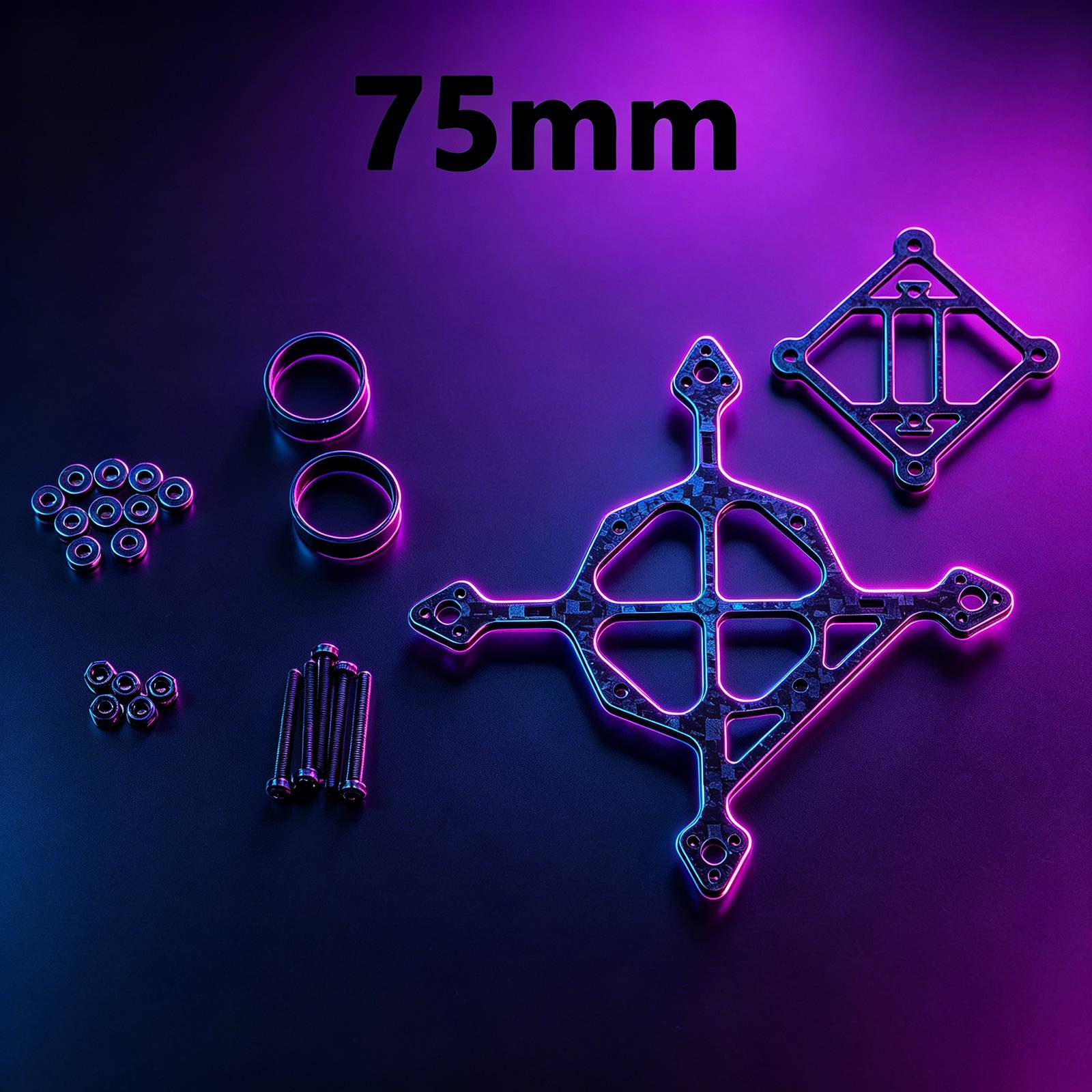 3K Carbon Fiber Bottom Plate Frame Kit for Mini RC Drone 75mm Wheelbase 3g Toothpick Whoop FPV Racing Quadcopter