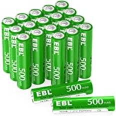 EBL AAA batteri 20 stycken för solcell för utomhusbruk – solcellsbatteri AAA 500 mAh, uppladdningsbar, höga laddningscykler med låg självurladdning