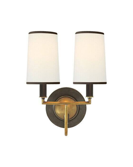 Visual Comfort Elkins vägglampa dubbel brons/antik mässing - Guld / Brun