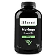 Zenement | Moringa Bio, 600 mg, 260 Kapslar | Superfood energikälla, vitaminer, mineraler och antioxidanter | Ekologisk, 100% naturliga ingredienser, vegansk, fri från konservering