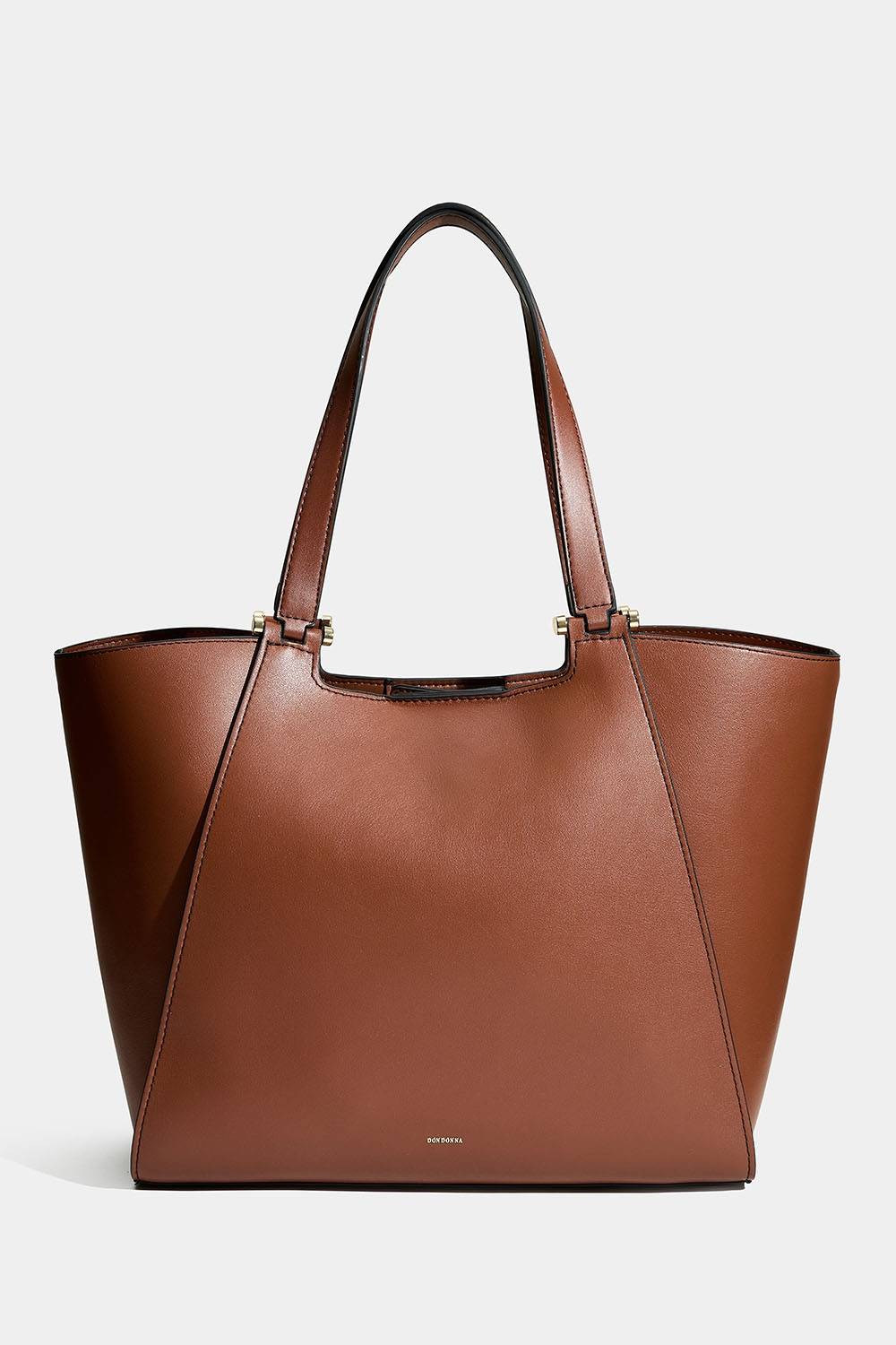 Brun tote bag med dubbel axelrem
