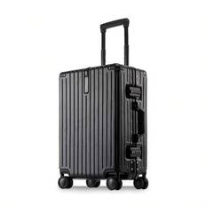 TSA Password Lock Aluminum Frame Luggage, Sturdy And Sturdy Boarding Case, 20/24/26/28 Inch Swivel Wheel Travel Suitcase Suitcases Suit Case Travel Lu - Black - 20 inch,24 inch,26 inch,28 inch