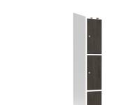 (ComputerSalg) Garderobeskab 1x400 mm Skråt tag 3-delt søjle Laminat dør Nocturne wood Cylinderlås