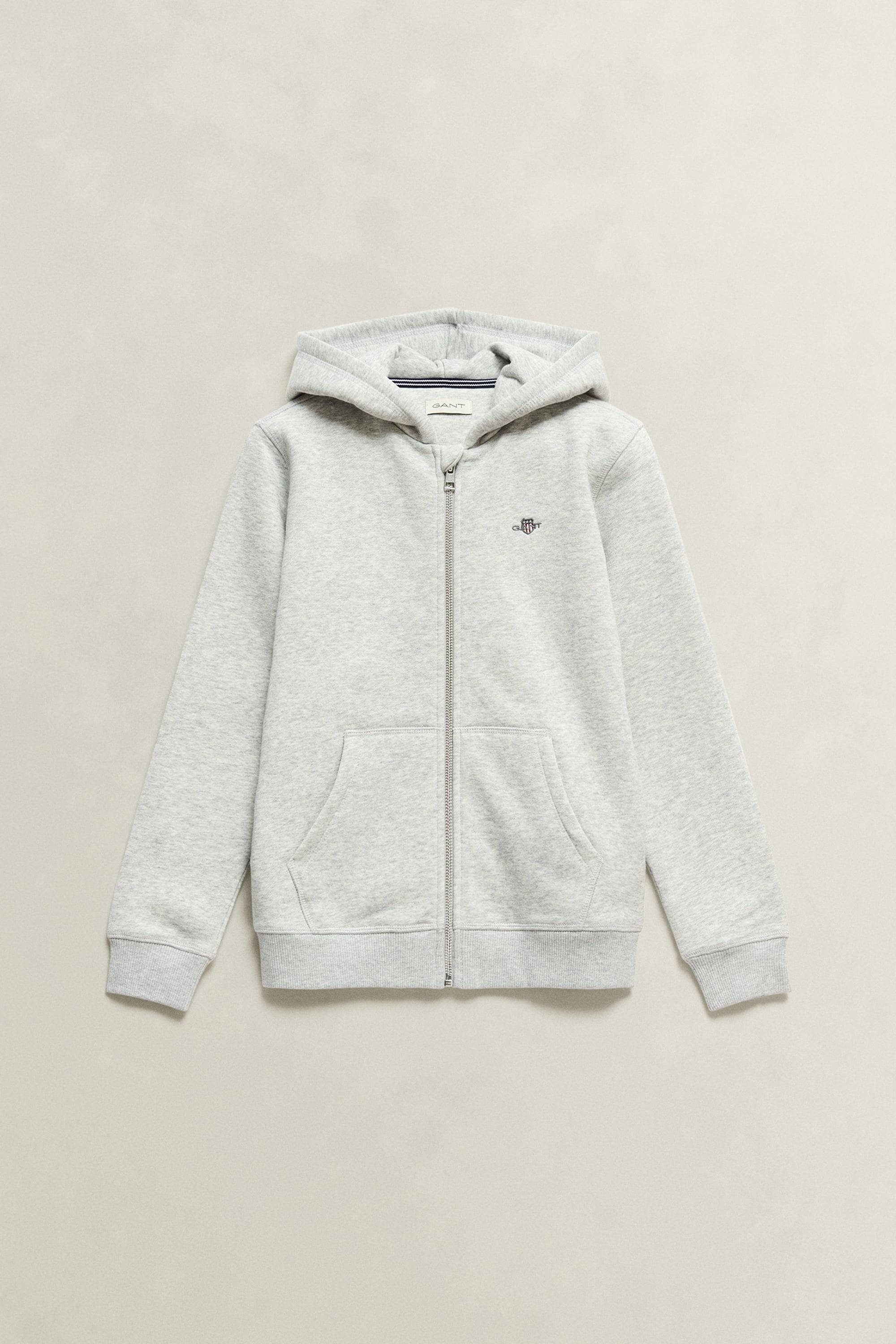 GANT Tonåring Teen Boys hoodie med dragkedja (170) Grå MELANGE