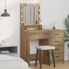 vidaXL Smykkebord med LED-lys i Artisan Eg 50x41x135 cm