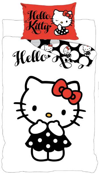 Hello Kitty Black Dress Barnbäddset 100x135 cm, 40x60 cm