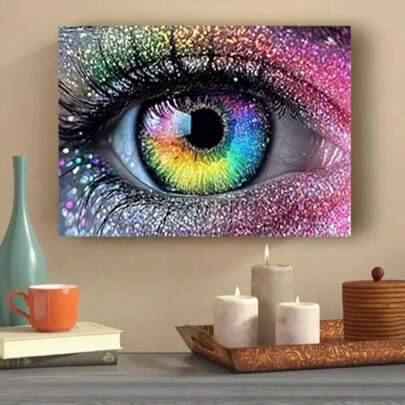 Nytt diamantmålningskit för vuxna – jultema – ögmönster med glitter, färgglad Halloween DIY-diamantkonst – ramlös 5D full borrning med runda diamanter (30*40,40*50,20*30)
