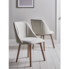 Two Upholstered Dining Chairs - Stone