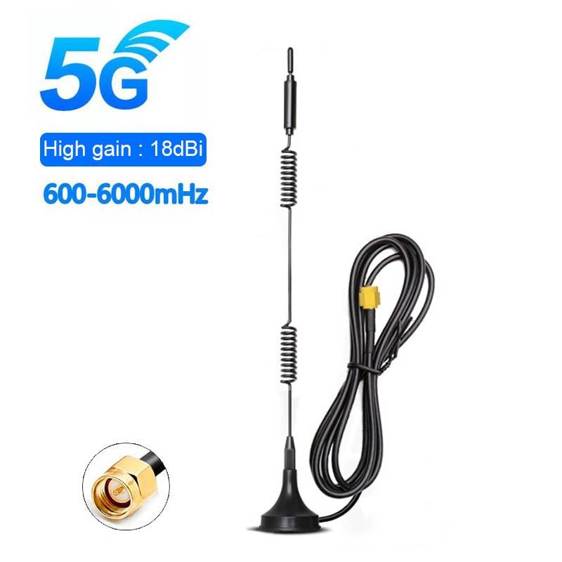 1 st magnetisk antenn 5g 4g 3g 2g 600-6000 mhz 18 dbi sma hane med 3m kablar 2.4g wifi antenn för modem trådlös router - 3m kabel