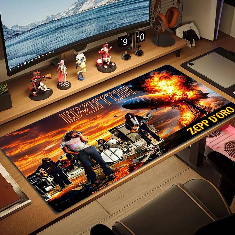Led zeppelin Färg Musmatta Stor Spelbord Kudde Halkfri Bärbar Dator Surfplatta Stor Musmatta XXL Mat Mini-dator Spelmatta Med Låst Kant brown