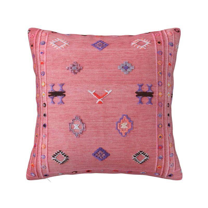 Rosa Orientalisk Traditionell Marockansk Stil Lyxigt Kuddfodral Dekoration Bohemisk Etnisk Blommig Bilkudde