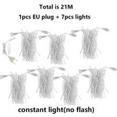 3m/24m led istappar strängljus fairy christmas lights droop 0.6m utomhus för bröllop dekorativ dekoration vattentät - 21m