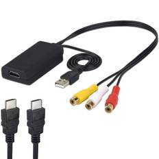 HDMI til RCA-kabel, HDMI til RCA-konverter, AV 3RCA CVBS-komposit til 1080P