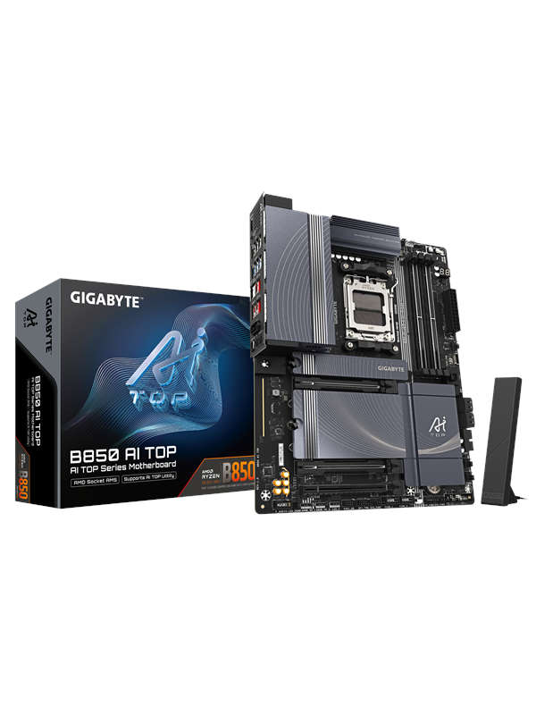 GIGABYTE B850 AI TOP Moderkort - AMD B850 - AMD AM5 socket - DDR5 RAM - ATX