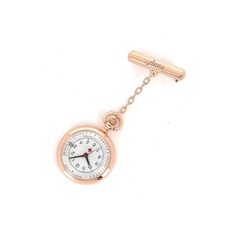 Vacker rosegold sjuksköterskeklocka med datum och gravyr