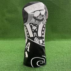 TEMU Black& White Playing Card Golf Cover Cover 1 Wood 3/5 Wood Ut Wood Cover Wood Cover Border Hot Selling Protective Cover Universal Golf Ball Head Cap Cover