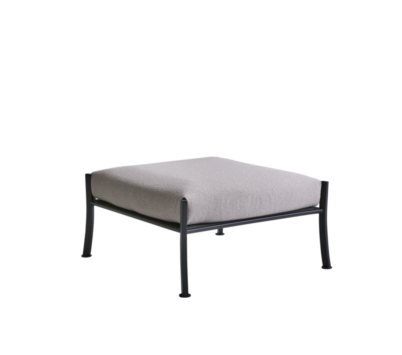 Delux ottoman black/teddy beige