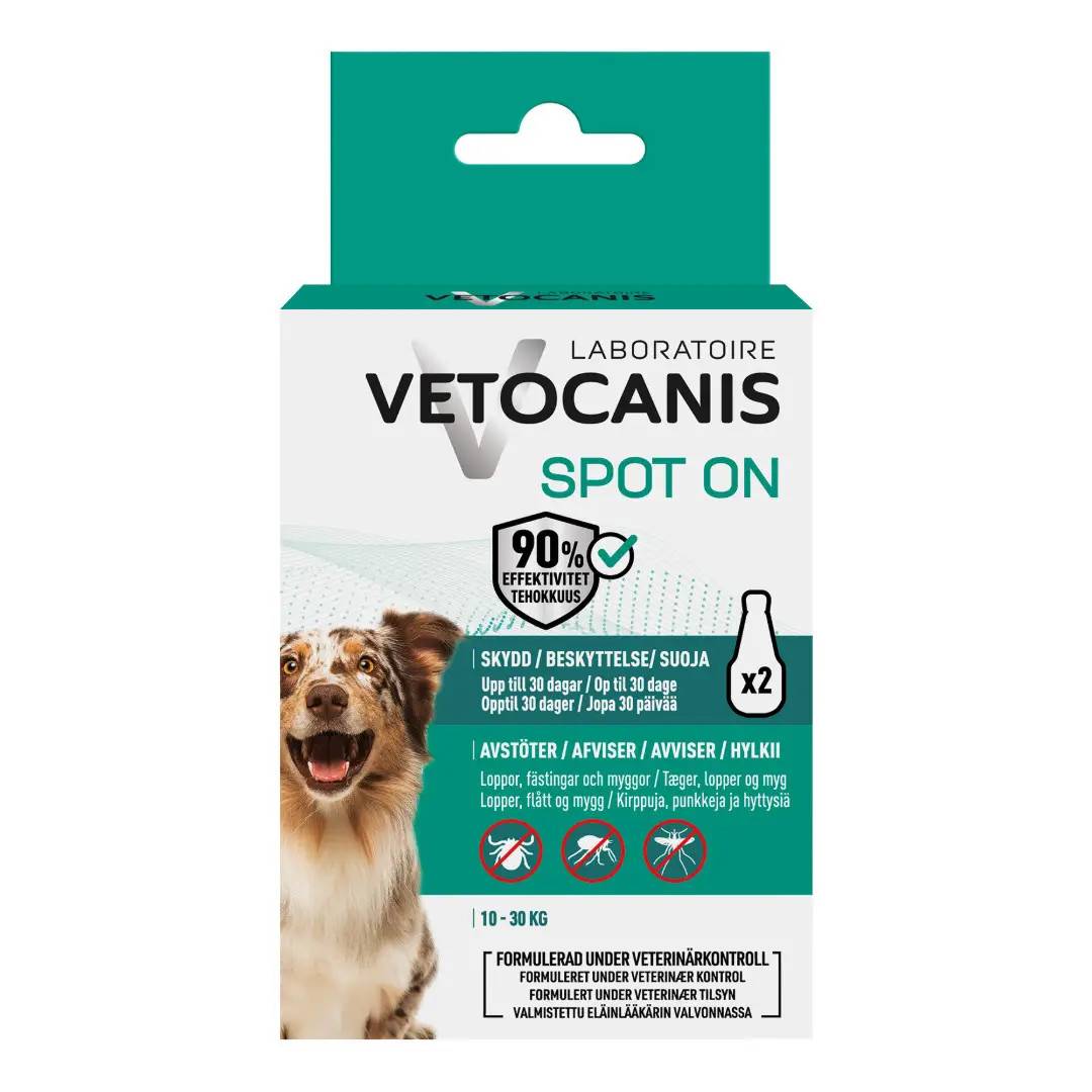 Vetocanis Naturligt Loppe&Flåtmiddel 2x3 ml Mellem Hund 10-30 kg