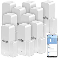 Luminea Home Control Fenstersensoren: 10er-Set ZigBee-Tür- & Fensteralarme, Alexa, Google Assist., Siri, App (Zigbee Fenstersensor, Sensoren, Senioren Handy)