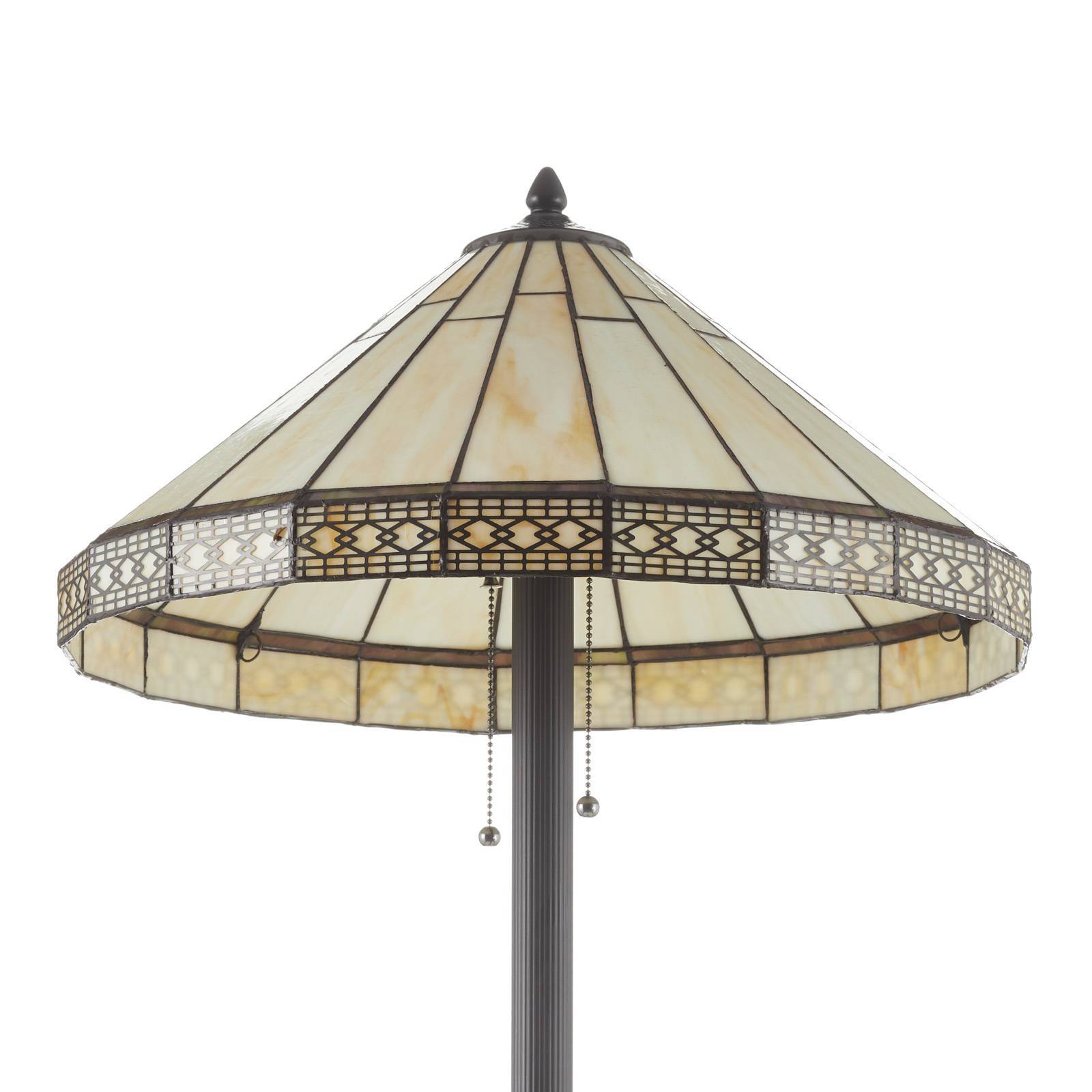 Clayre&Eef Tiffany golvlampa BRADLEY, Brun / rost, Vardagsrum / matsal, Glas, Tiffany, Golvlampa
