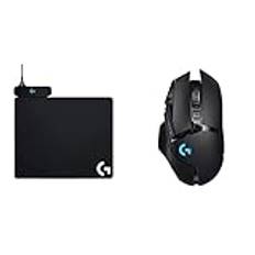 Logitech G Powerplay trådlös laddningsmuspad, kompatibel med Logitech G PRO / G903 / G703 / G502 Lightspeed Gaming Mice - Black & Logitech G 910-005567 Trådlös Spelmus, Svart