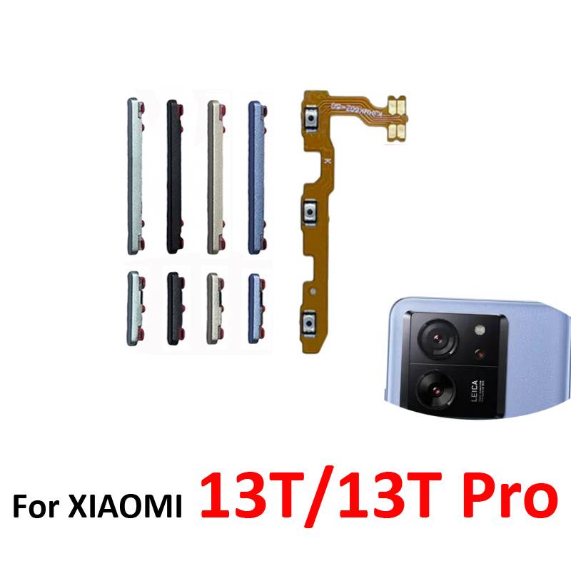Phone Power Volume Button For Xiaomi MI 13T Pro New On Off Up Down External Key Internal Flex Cable Repair Part For Xiaomi 13T