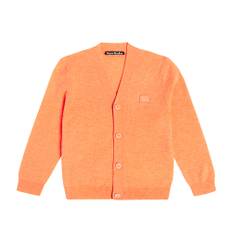 Acne Studios Kids Face Logo V-neck wool cardigan