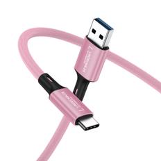 LindeCables USB-C til USB-A 3.2 Gen.1 Premium kabel - 2 m Pink Type: USB-C til USB-A Strømforsyning: Kan levere op til 5V, 3A (15W) Dataoverførselshastighed: Op til 5 Gbps Kompatibilitet: Kompatibel med en bred vifte af USB-C og USB-A enheder Holdbarhed: Robust aluminiumshus af høj kvalitet kombineret med et holdbart, flettet kabel for øget styrke og fleksibilitet.