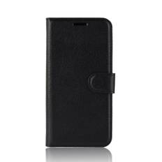 Litchi Samsung Galaxy A20e etui- Sort