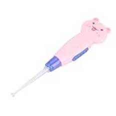 LED Tecknad Ficklampa Earpick Öronvaxborttagare med Scoop Pincett Rengöringsverktyg för Barn (Rosa katt)