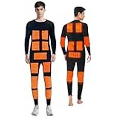 Electrical Heated Thermal Underwear for Mens Thermals Top and Bottom Set, Winter Outdoor Heating Long Underwear,XXL