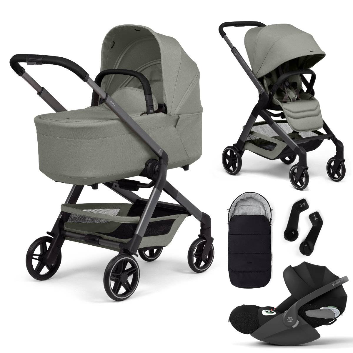 Joolz Hub2 Stroller Set 3 in 1 incl. Cybex Cloud T i-Size Car Seat - Sage Green