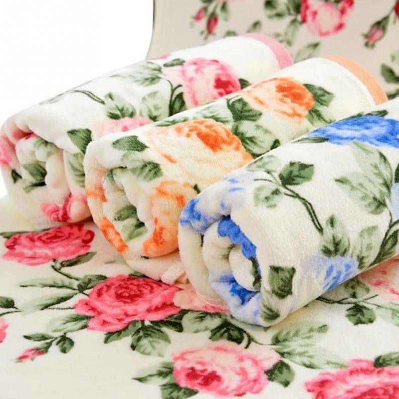 Hem Hotel Mjuk Bomull Ansikte Blomma Bambu Fiber Snabbtorkande Badlakan Tvättlapp atomiska tangerin färg