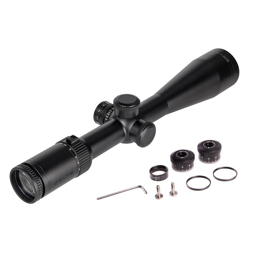 Delta Optical Titanium HD 4-24x50 4A-SB SF belyst med utbytbara rattar
