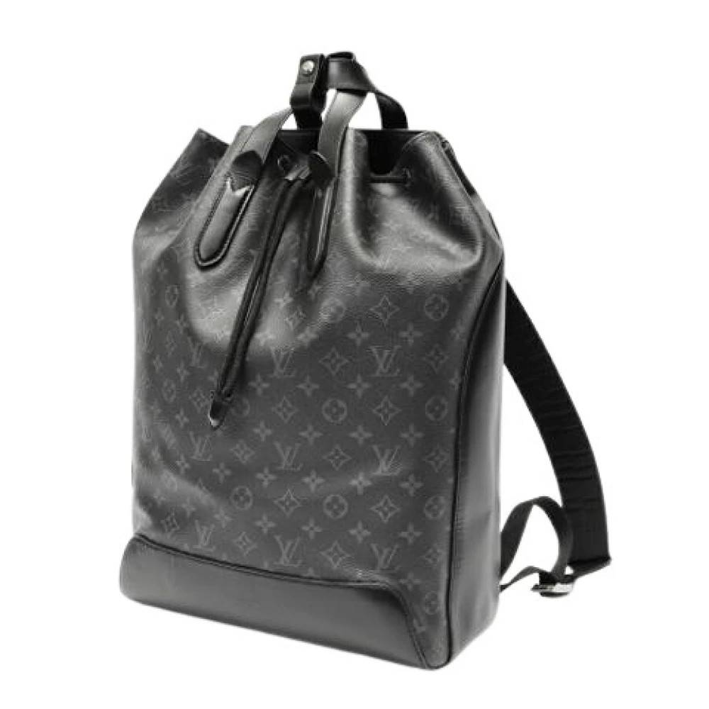 Louis Vuitton Vintage Pre-owned Monogram Eclipse Rygsæk - Vintage - Dame - Sort - ONE SIZE - Uld