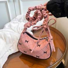 Niche högkvalitativ manchesterväska med rosettaccent för kvinnor, 2025 ny trendig avslappnad minimalistisk veckad handväska med stor kapacitet - Rosa