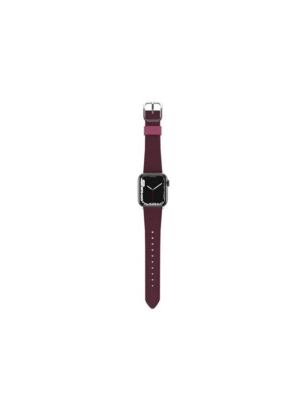 OtterBox Symmetry Cactus Leather Watch Band for Apple Watch 40/41/42mm Maroon Bells - pink