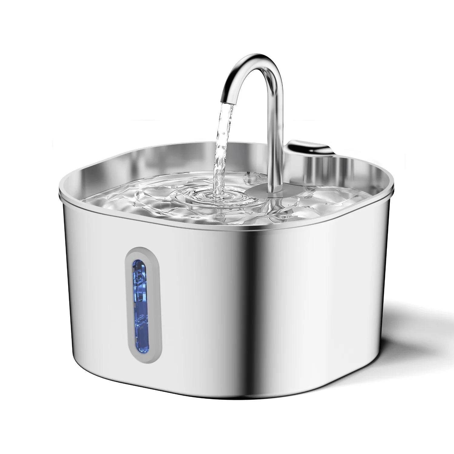 2.2L Stainless Steel Cat Water Fountain — Artesian Flow, Ultra-Quiet Pump & Filter - Water feeder Only A / L / 2L (L)