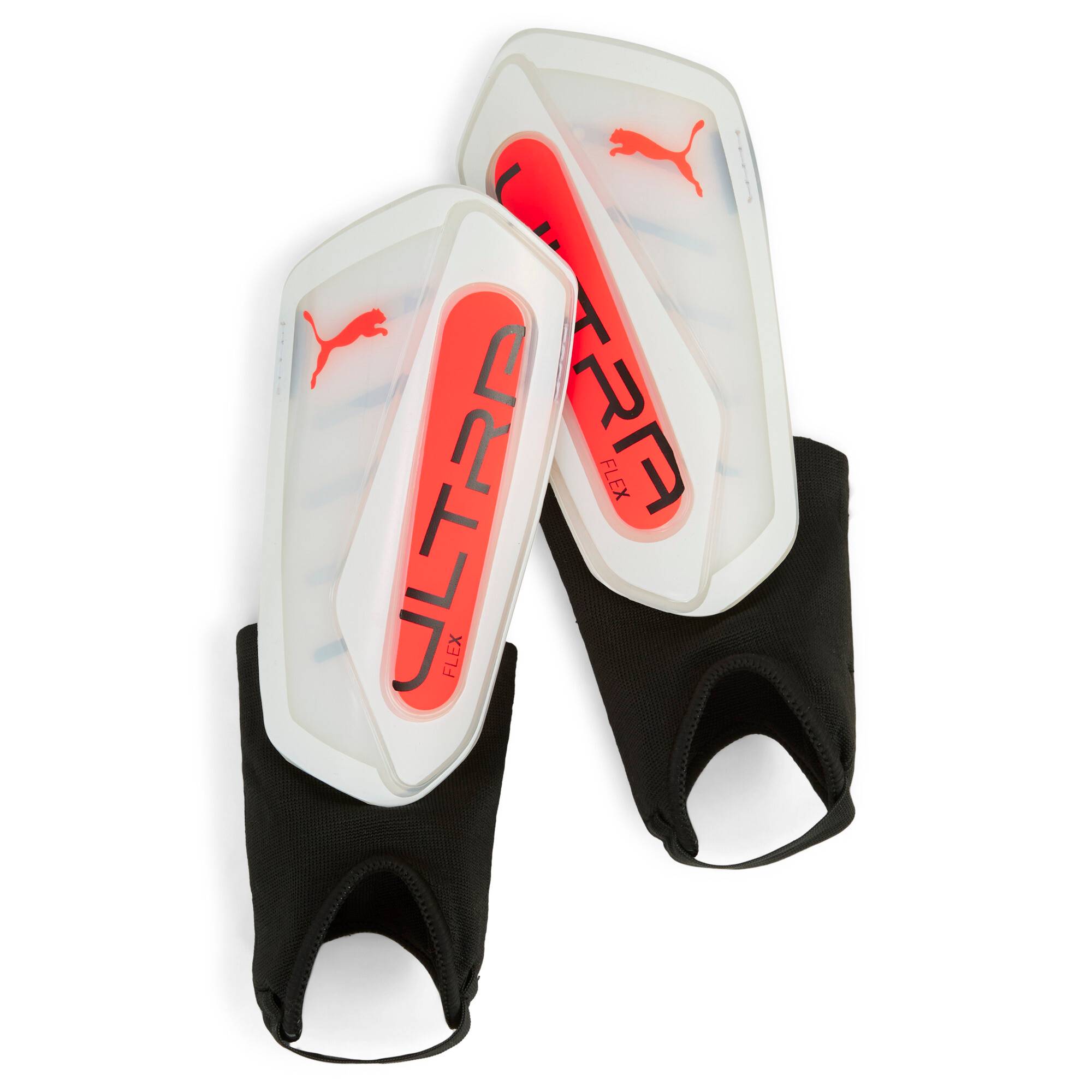 PUMA ULTRA Flex Football Ankle Shinguards, Accessories, White/Glowing Red, S