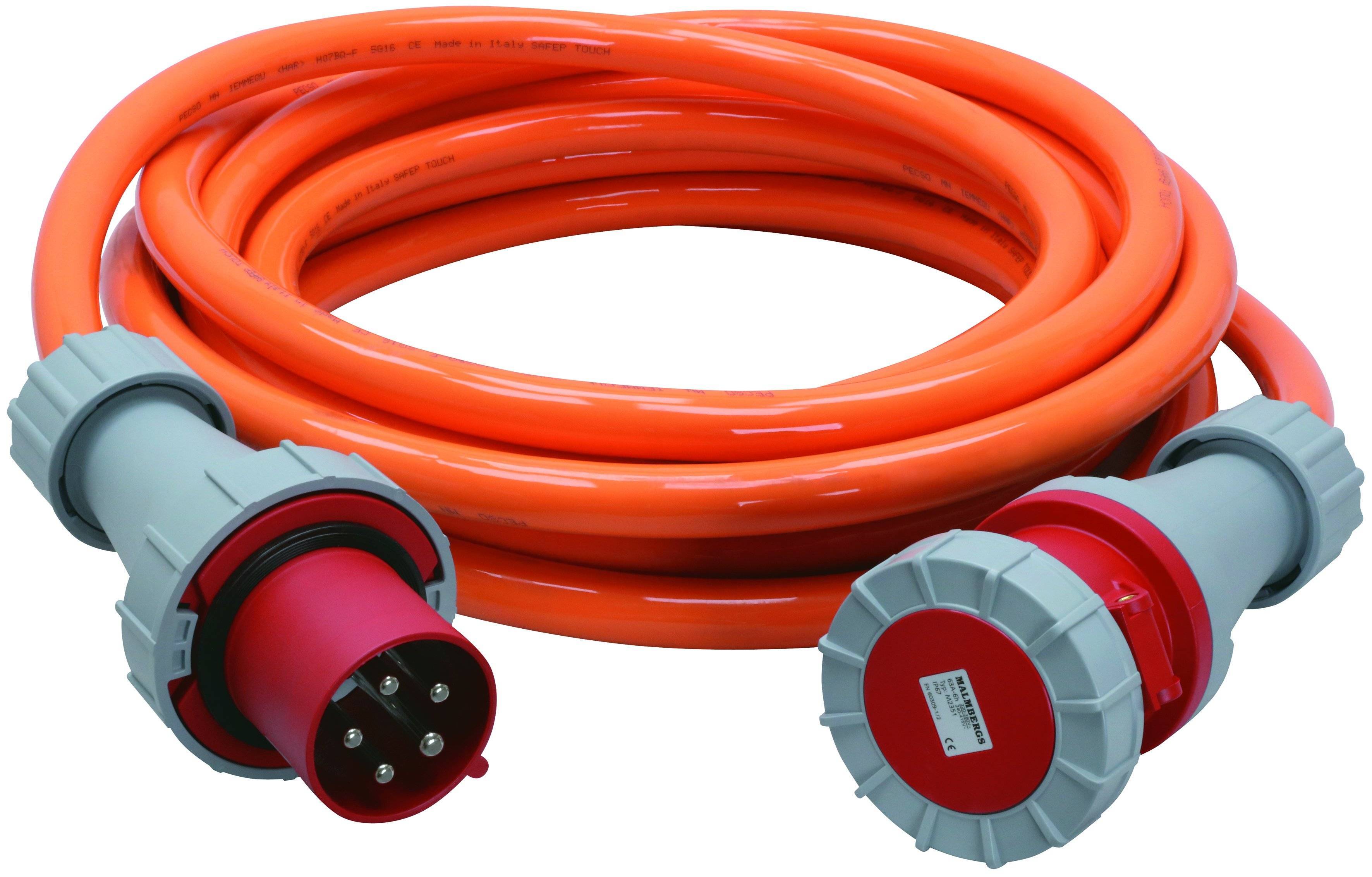 Skarvkabel PUR (H07BQ-F) 3-fas, 63A, 25 m, IP67