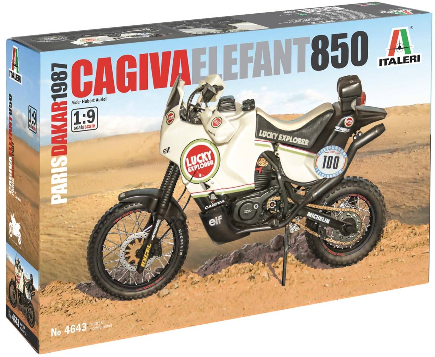 Platz Italeri Cagiva Elephant 850 1987 specification Japanese manual included Plastic model IT4643 1/9 Paris-Dakar