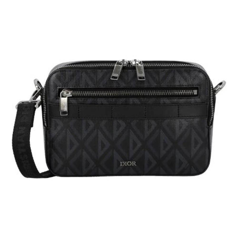 Dior Vintage Pre-owned CD Diamond Safari Skuldertaske - Vintage - Dame - Sort - ONE SIZE - Uld