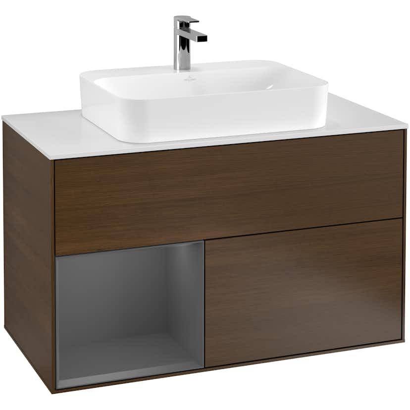 Tvättställsskåp Villeroy & Boch Finion med 2 Lådor Hylla och Bänkskiva för Ytmonterat Tvättställ