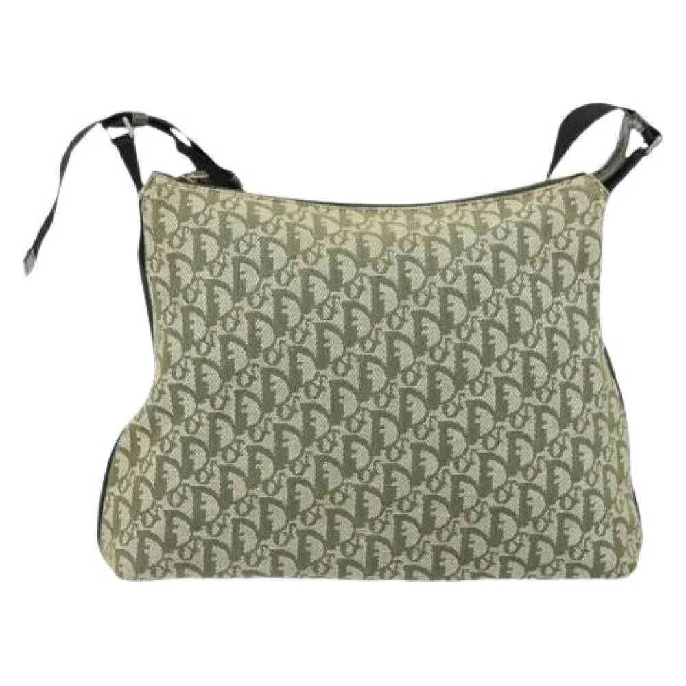 Dior Vintage Pre-owned Vintage Trotter Skuldertaske - Vintage - Dame - Grøn - ONE SIZE - Uld