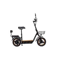 KuKirin C1 Pro elektrisk scooter, 500W motor, 26AH batteri, tophastighed 45 km/t, rækkevidde 100 km, med kurv og bagsæde 48V 26Ah 500W svart