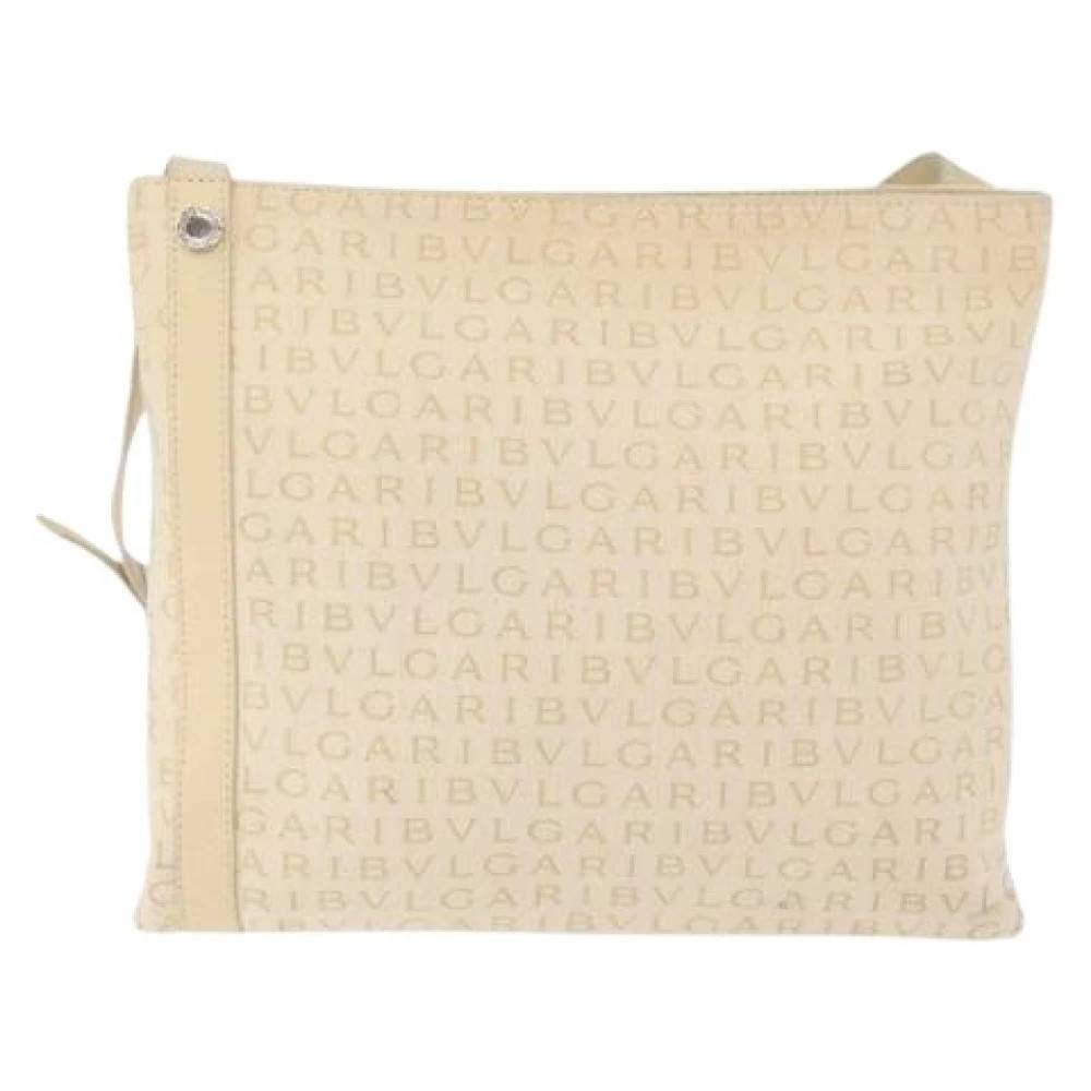 Bvlgari Vintage Pre-owned Vintage Skuldertaske - Vintage - Dame - Beige - ONE SIZE - Uld