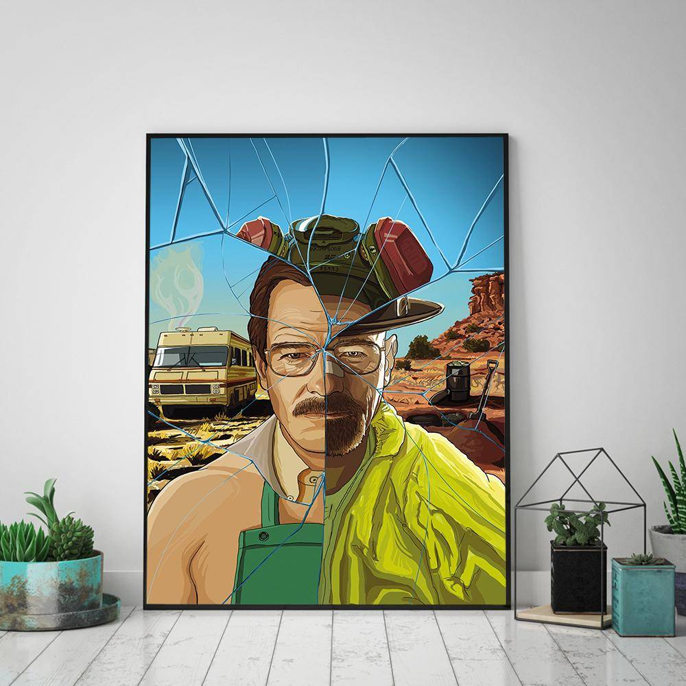 Breaking Bad Affisch Klassisk TV Film Konsttryck Dukmålning Retro Filmaffisch Väggkonstbild För Vardagsrum Heminredning