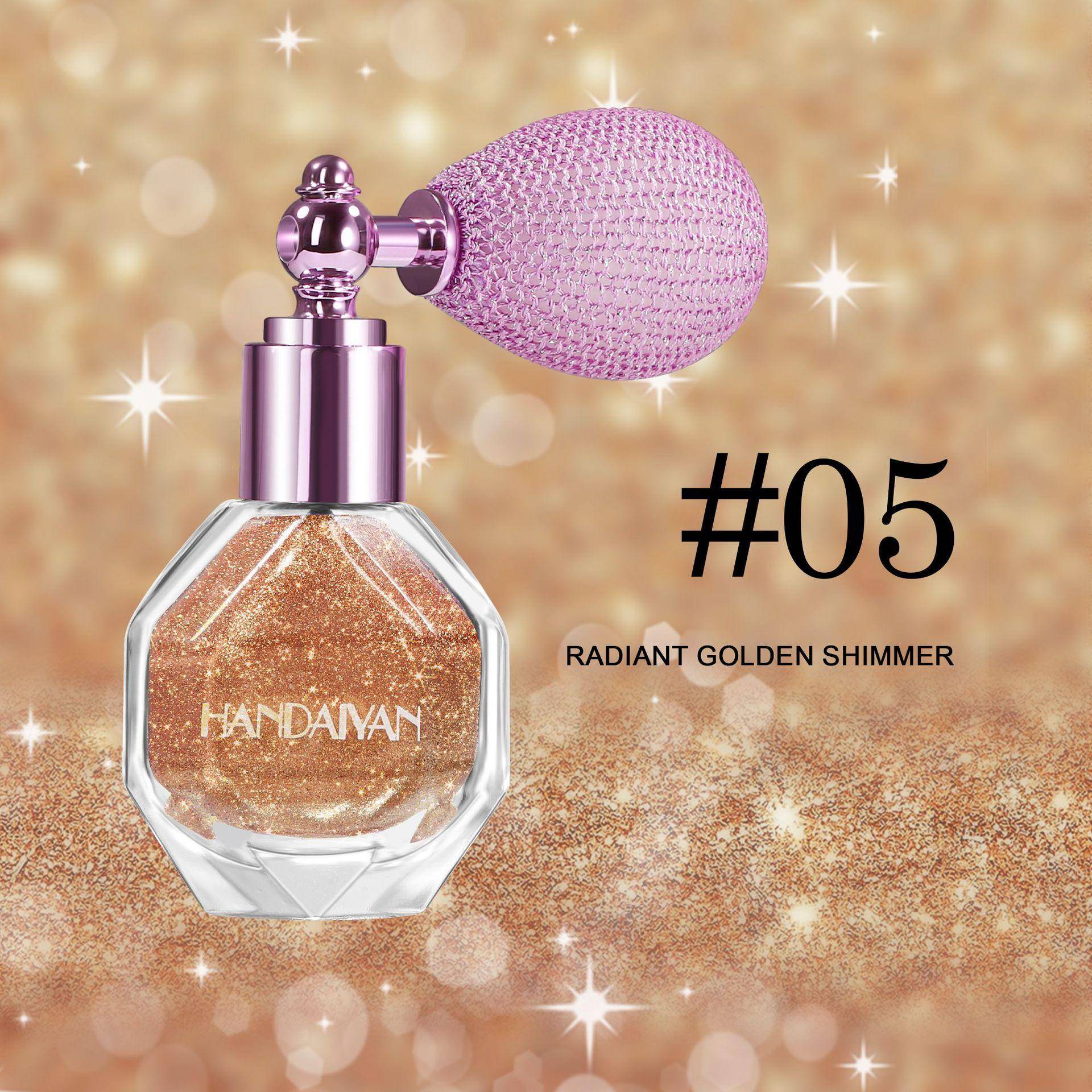 Airbrush Highlighter Spray Bottle, Long-Lasting Shimmer, Portable Highlighter Powder For Holiday Party, Travel Makeup