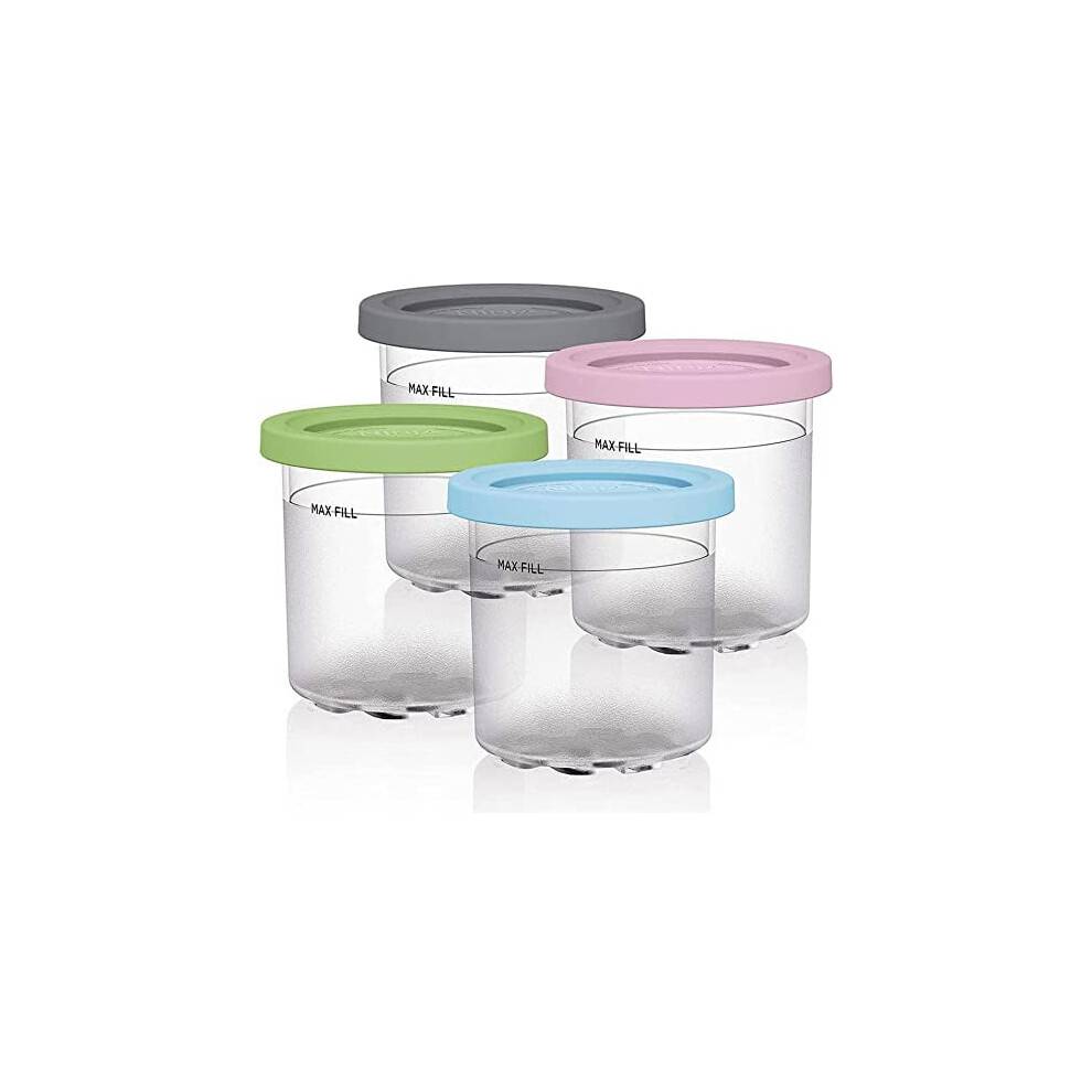 Creami Pints ersättningsbehållare, kompatibel med Ninja Creami 16oz Pint-set med lock, tät försegling, läckagesäker design för förvaring av